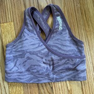 Gymshark Lavender Zebra striped Sports Bra